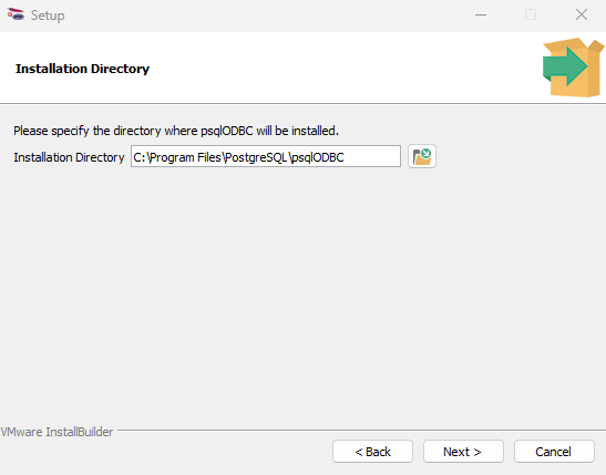 Installation Directory psqlODBC